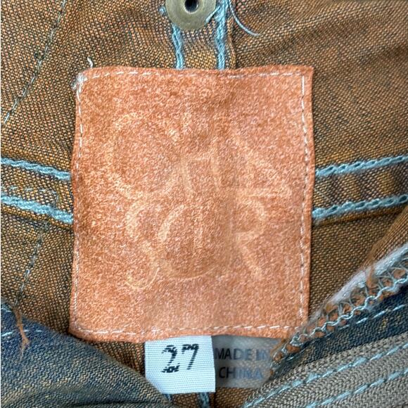 Revolve chaser womens 27 boho Patched Denim Skinny Jean pants new retro - Picture 6 of 7